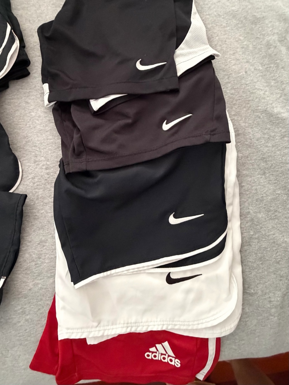 Nike Athletic Shorts Stack - Black & White (Plus Red Adidas)